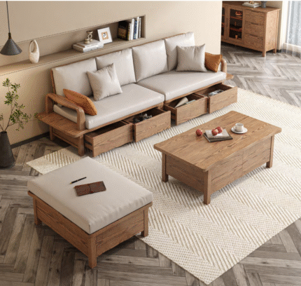 Wooden Sofa set S16- Ash wood Series